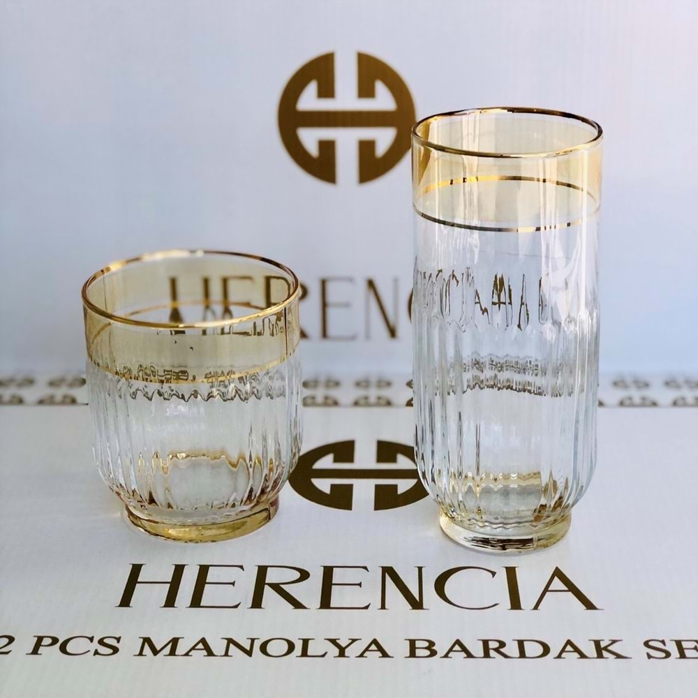 Herencıa 12 Parça Manolya Kösem Altın Yaldız (4 Paket)