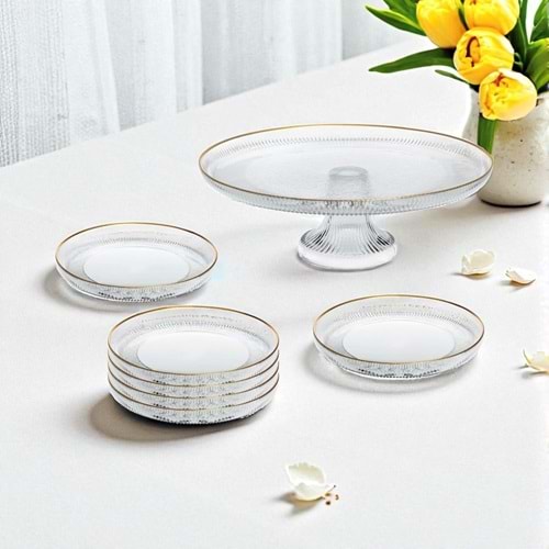 Vanes Tuna Sensu 7 Parça Ayaklı Sunumluk Yaldızlı (4 Paket)