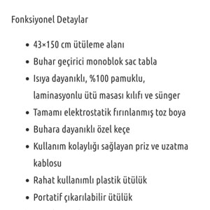 Cıngıllıoğlu Cm-540 Hausberry Ütü Masası (1 Adet)