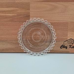 Rayan Boncuklu 18 Li Çay Tabağı Şeffaf (4 Paket)