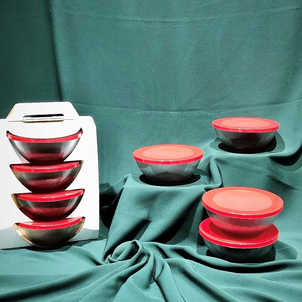 Vanes Meva 4 Lü Cam Saklama Kabı (8 Paket)