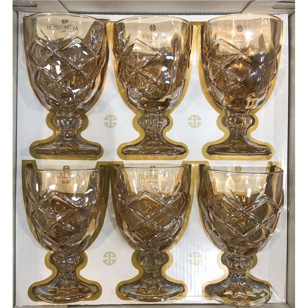 Herencıa Asude 6 Lı Kahve Yanı Bardak Bal Lüsterli (8 Paket)
