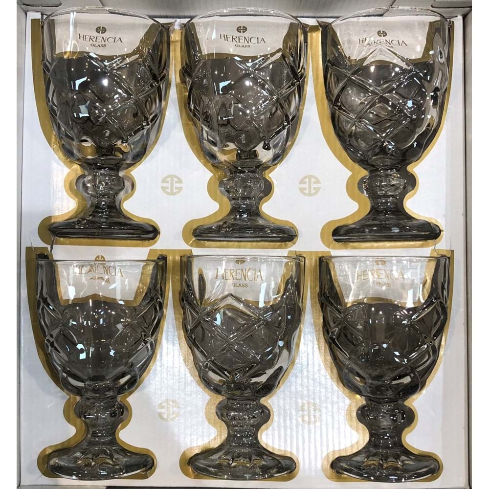 Herencıa Asude 6 Lı Kahve Yanı Bardak Füme (8 Paket)