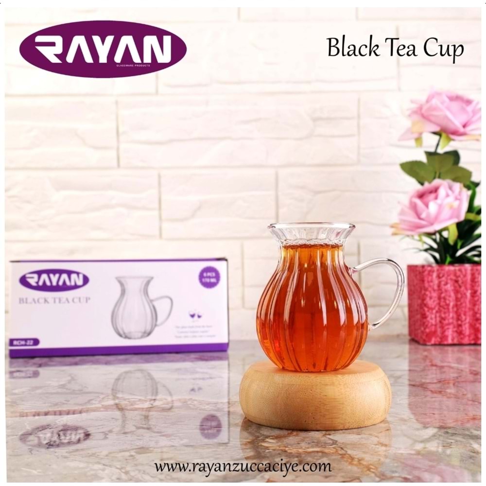 Rayan 6 Lı Black Tea Cup Rch-22 (24 Paket)