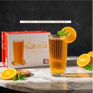 Elmas Lina 6 Lı Uzun Meşrubat Bardak (8 Paket)