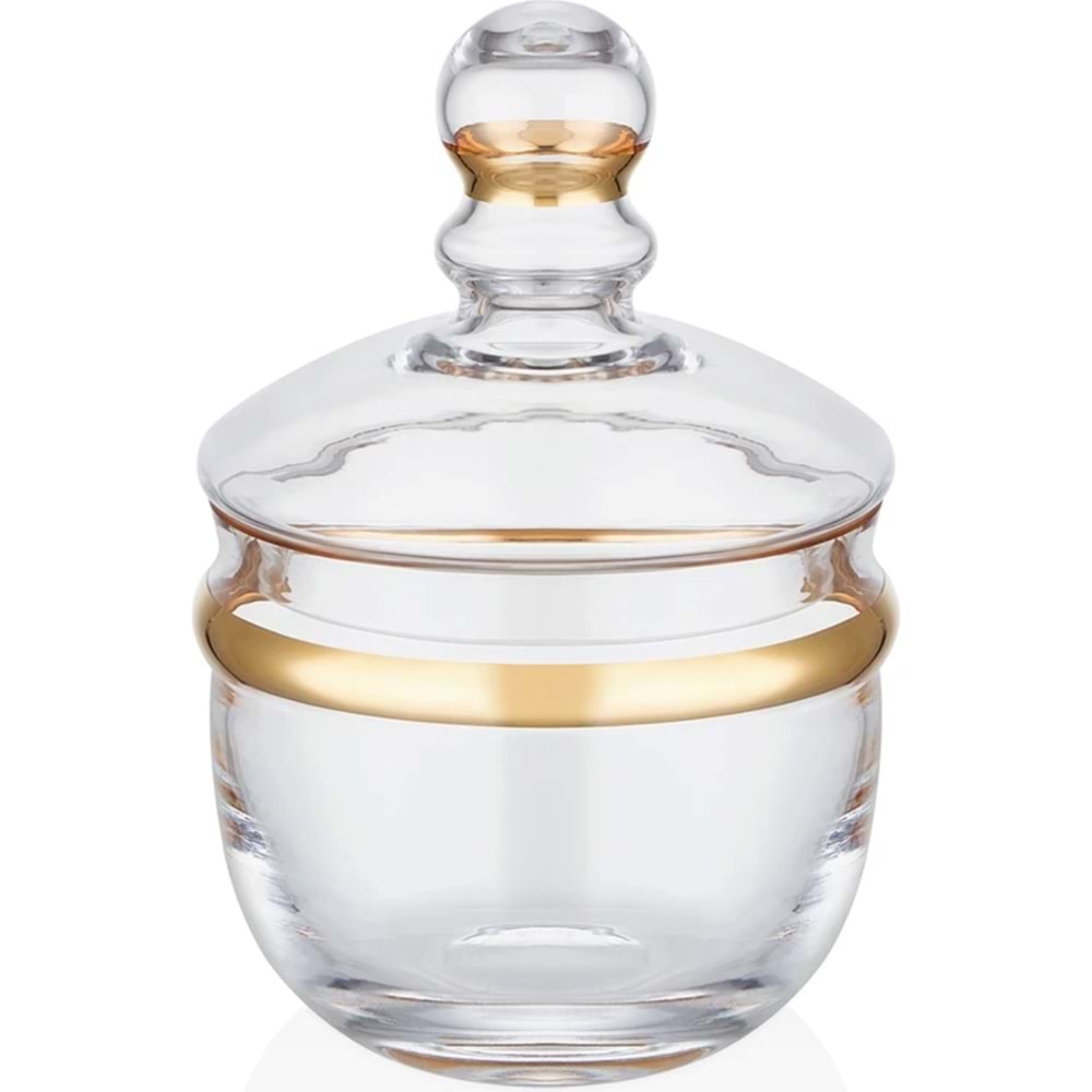 Sigma SGM12481 Elya Cam Kapaklı Şekerlik Altın Yaldız (6 Paket)