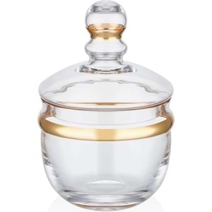 Sigma SGM12481 Elya Cam Kapaklı Şekerlik Altın Yaldız (6 Paket)