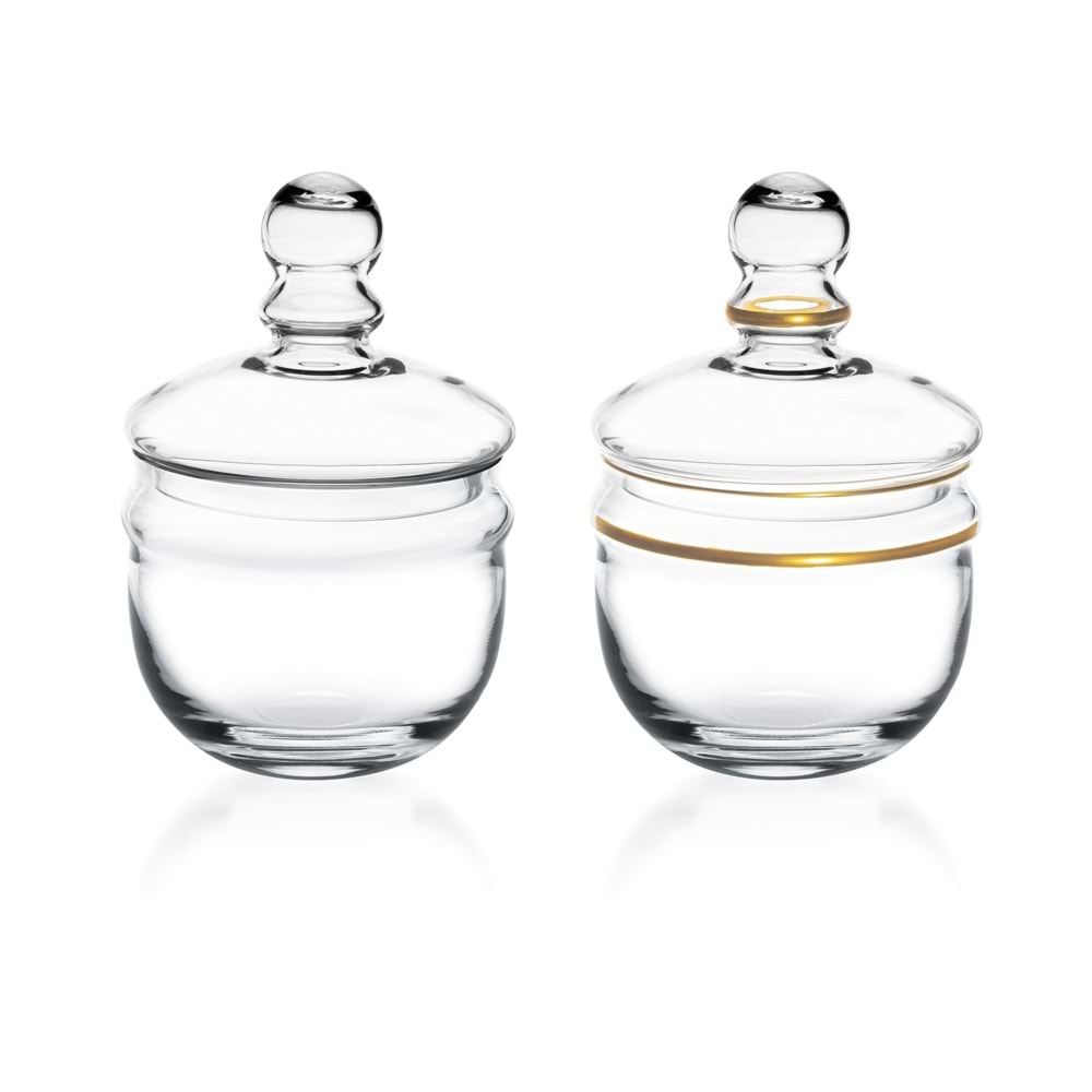 Sigma SGM12481 Elya Cam Kapaklı Şekerlik Altın Yaldız (6 Paket)