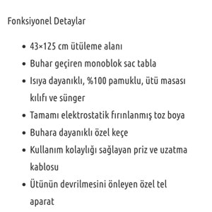 Cıngıllıoğlu Cm-700 Valencia Sepetli Ütü Masası (2 Adet)