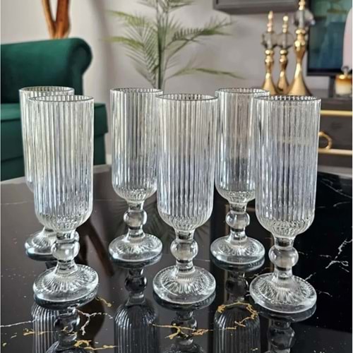 Herencıa Deniz 6 Lı Flüt Kahve Yanı Bardak (4 Paket)