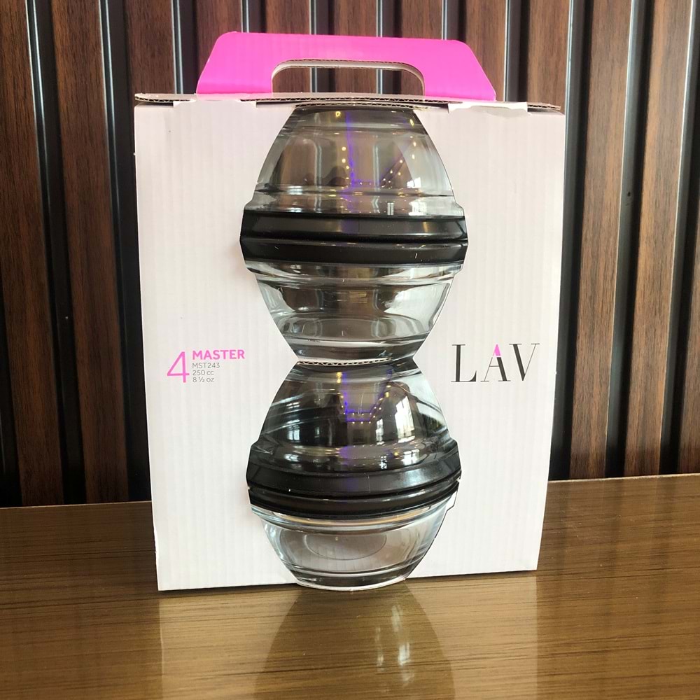 Lav Mst243 Siyah Kapak 4 Lü Saklama Kabı (6 Paket)