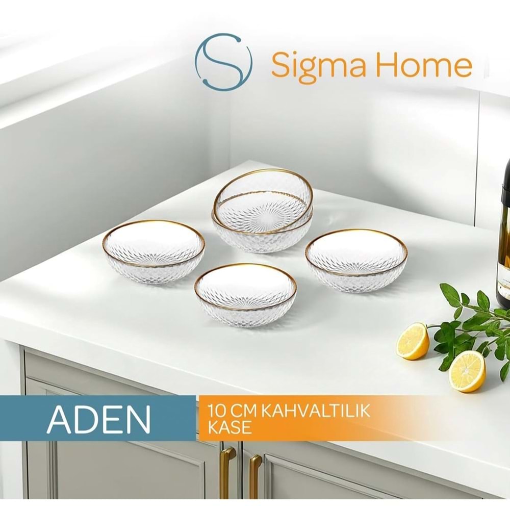 Sigma SGM12104 Aden GB6 10 Cm Kahvaltılık Kase Yaldızlı (12 Paket)