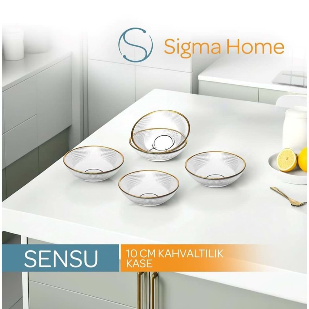 Sigma SGM12105 Sensu GB6 10 Cm Kahvaltılık Kase Yaldızlı (12 Paket)