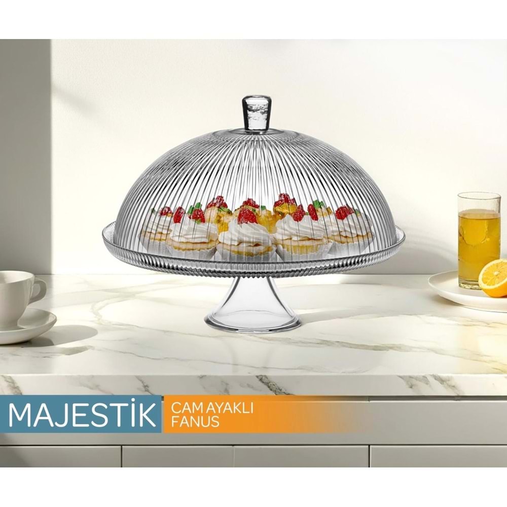 Vanes Majestic 30 Cm Ayaklı Kek Fanusu (4 Adet)