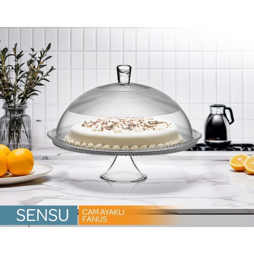 Vanes Sensu 30 Cm Ayaklı Kek Fanusu (4 Adet)