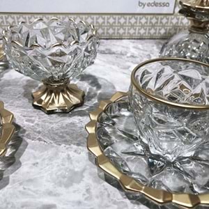 Herencıa Hira 18 Parça Fincan Seti Ağız Gold (4 Paket)