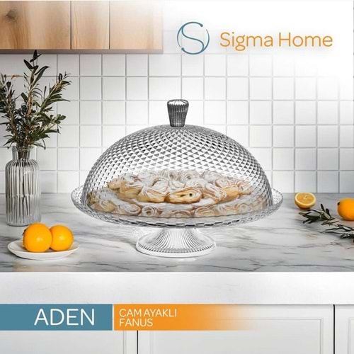 Sigma SGM11398 Aden GB1 30 Cm Ayaklı Kek Fanusu (4 Adet)