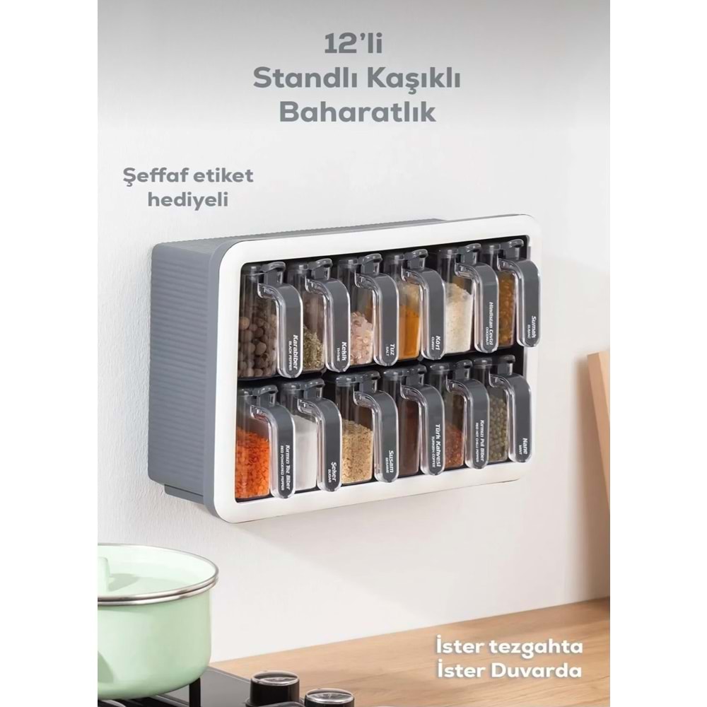 Porsima 1118 Antrasit Beyaz 12 Li Klasik Baharatlık