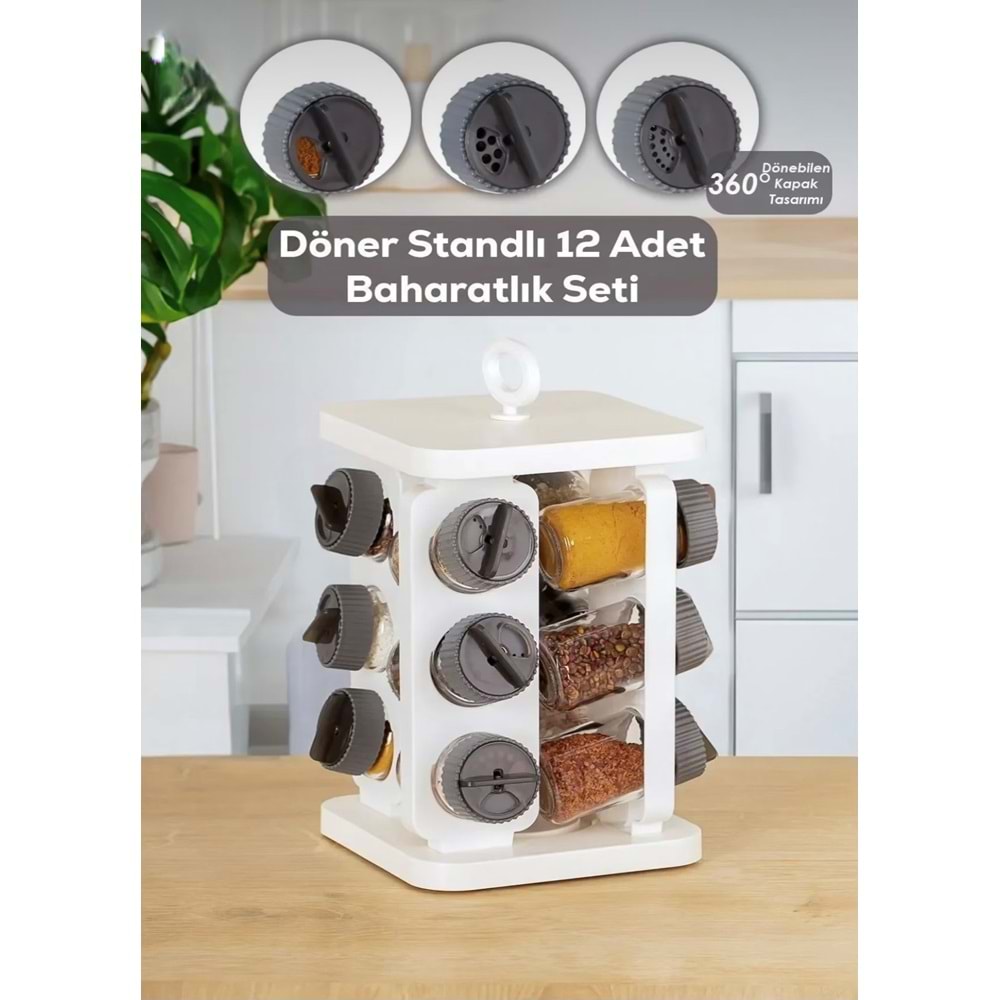 Porsima 1081 Beyaz Antrasit Döner Baharatlık