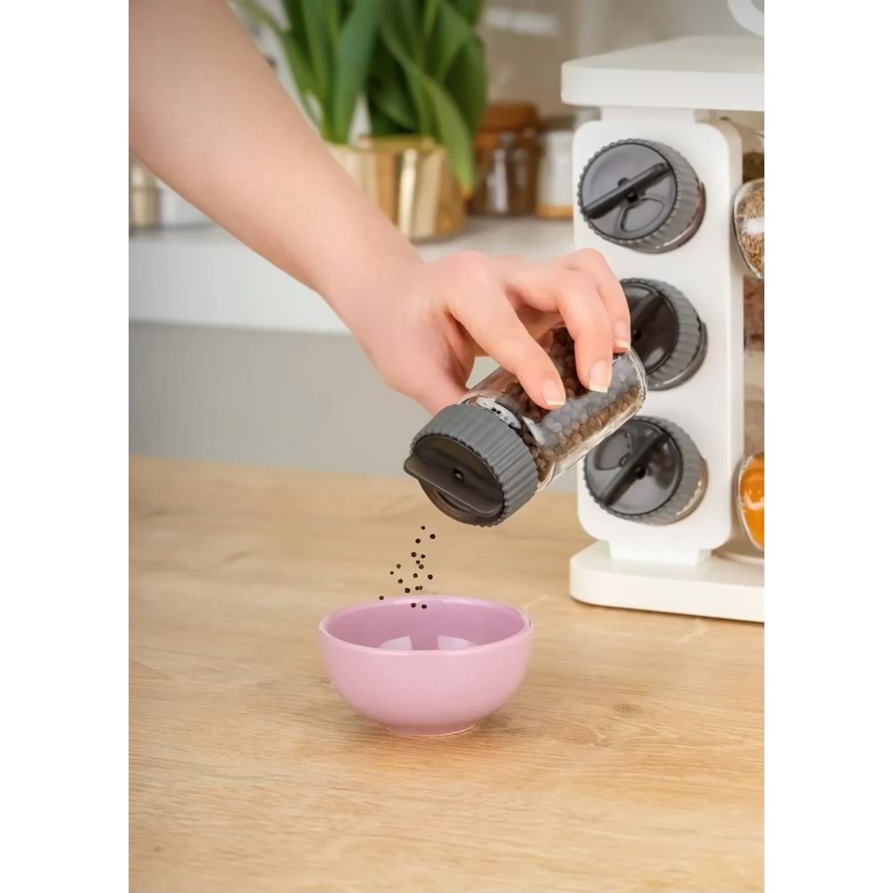 Porsima 1081 Beyaz Antrasit Döner Baharatlık