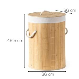 Pablito Pbt-052 Bambu Yuvarlak Sepet 36*36*49.5 (Balon)