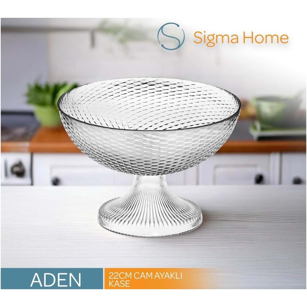 Sigma SGM12093 Aden GB1 22 Cm Oval Cam Ayaklı Sunumluk (6 Adet)