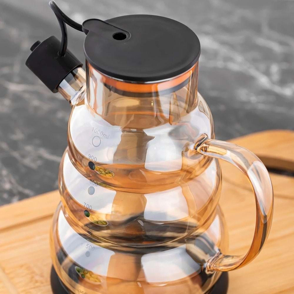 Cooker 3617-1 Siyah Cam Yağlık (Kutu)