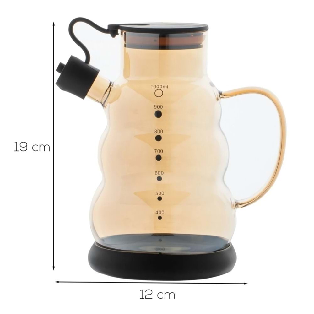 Cooker 3617-1 Siyah Cam Yağlık (Kutu)