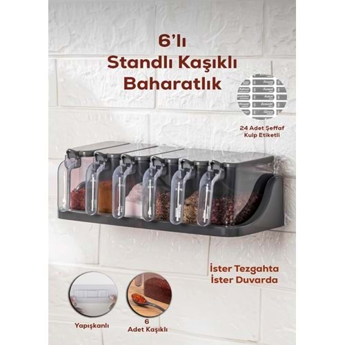 Porsima 1182 Antrasit 6 Lı Random Baharatlık