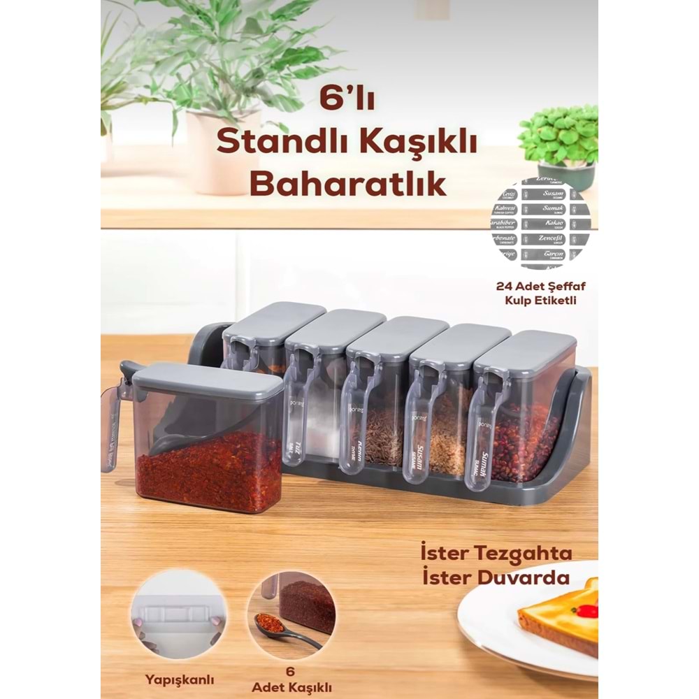 Porsima 1182 Antrasit 6 Lı Random Baharatlık