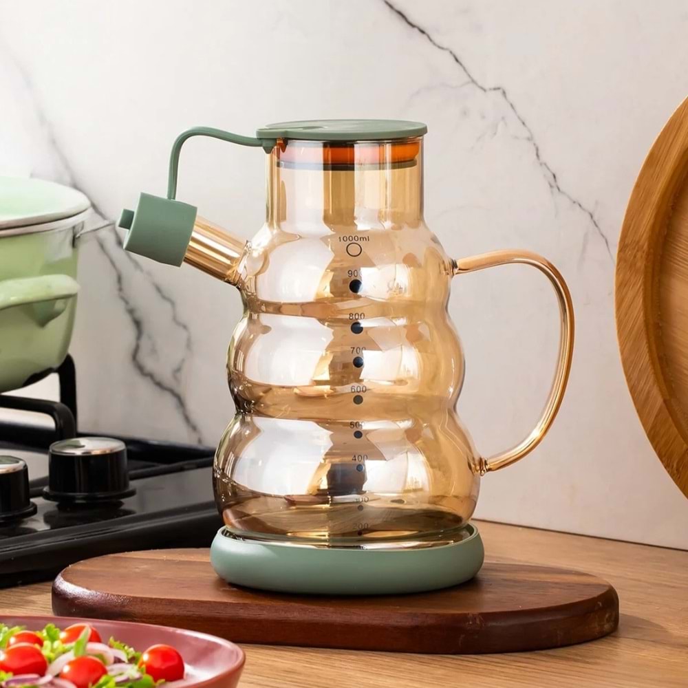 Cooker 3617 Yeşil Cam Yağlık (Kutu)