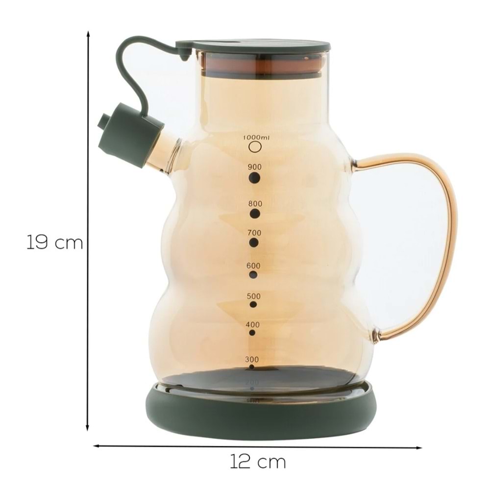 Cooker 3617 Yeşil Cam Yağlık (Kutu)