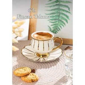 Porsima 2024IM00009 Zambak 6 Lı Fincan Takımı