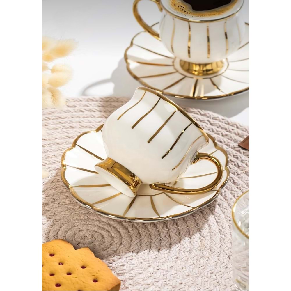 Porsima 2024IM00009 Zambak 6 Lı Fincan Takımı