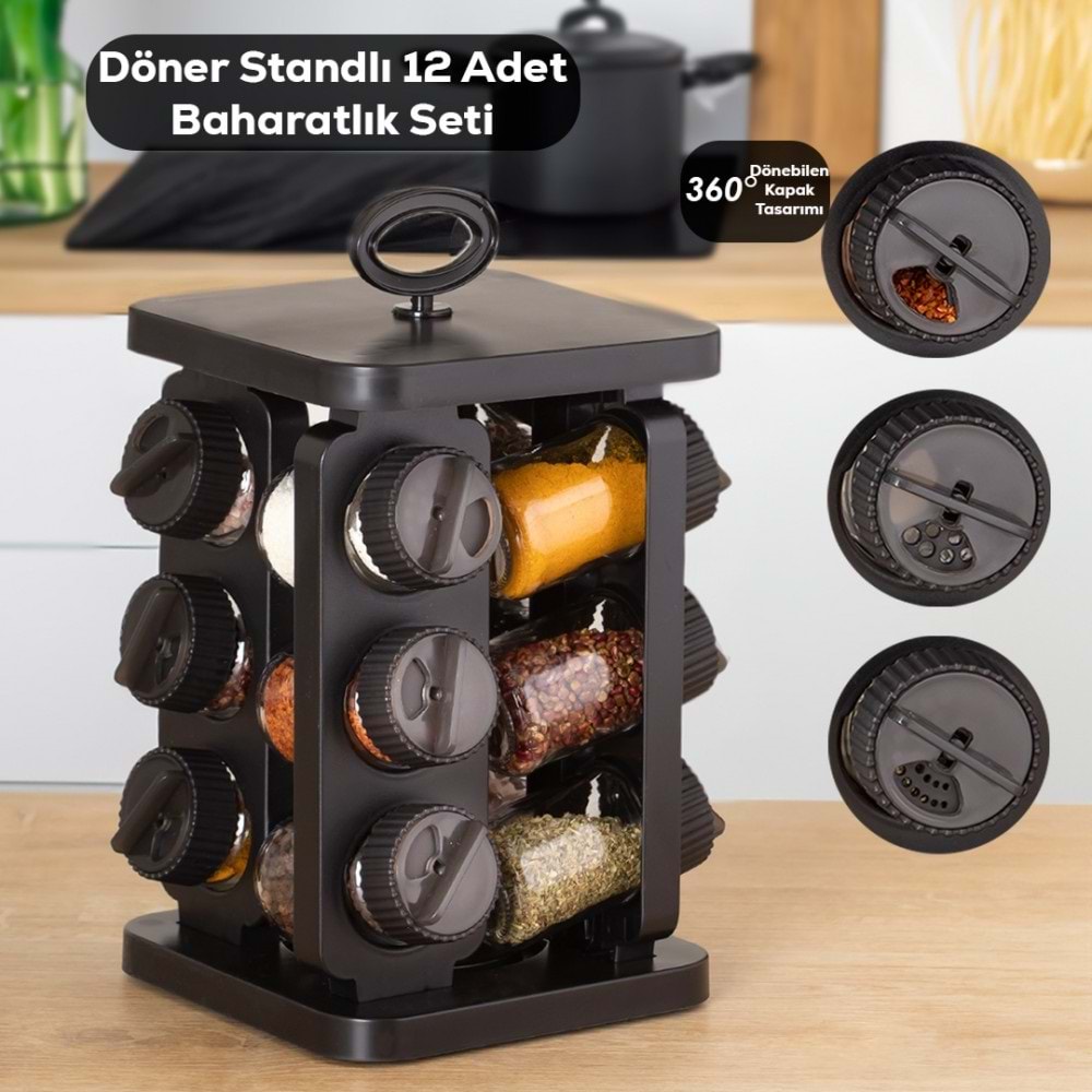 Porsima 1080 Siyah Döner Baharatlık