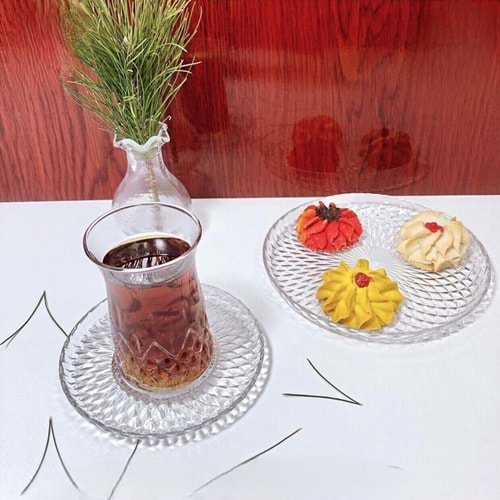 Vanes O327 18 Parça Aden Çay Seti Şeffaf (4 Paket)