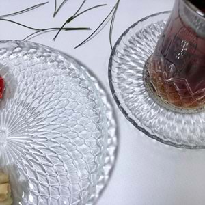 Vanes O327 18 Parça Aden Çay Seti Şeffaf (4 Paket)