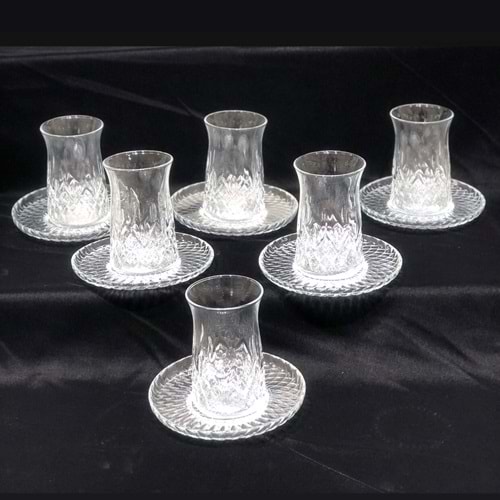 Vanes O327 12 Parça Aden Çay Seti Şeffaf (6 Paket)