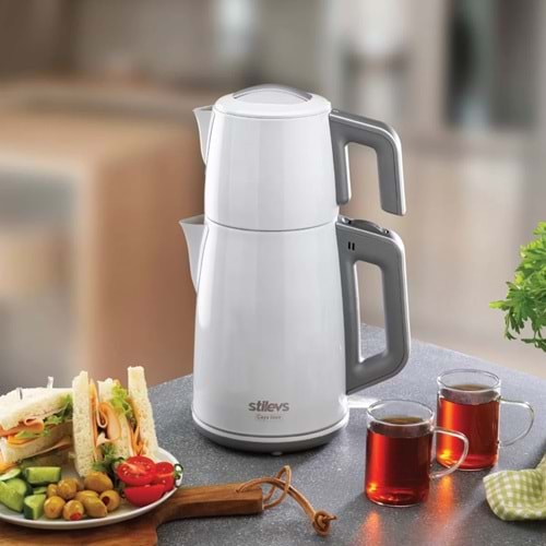 Stilevs Çays Inox Çelik Çay Makinesi Beyaz (3 Adet)