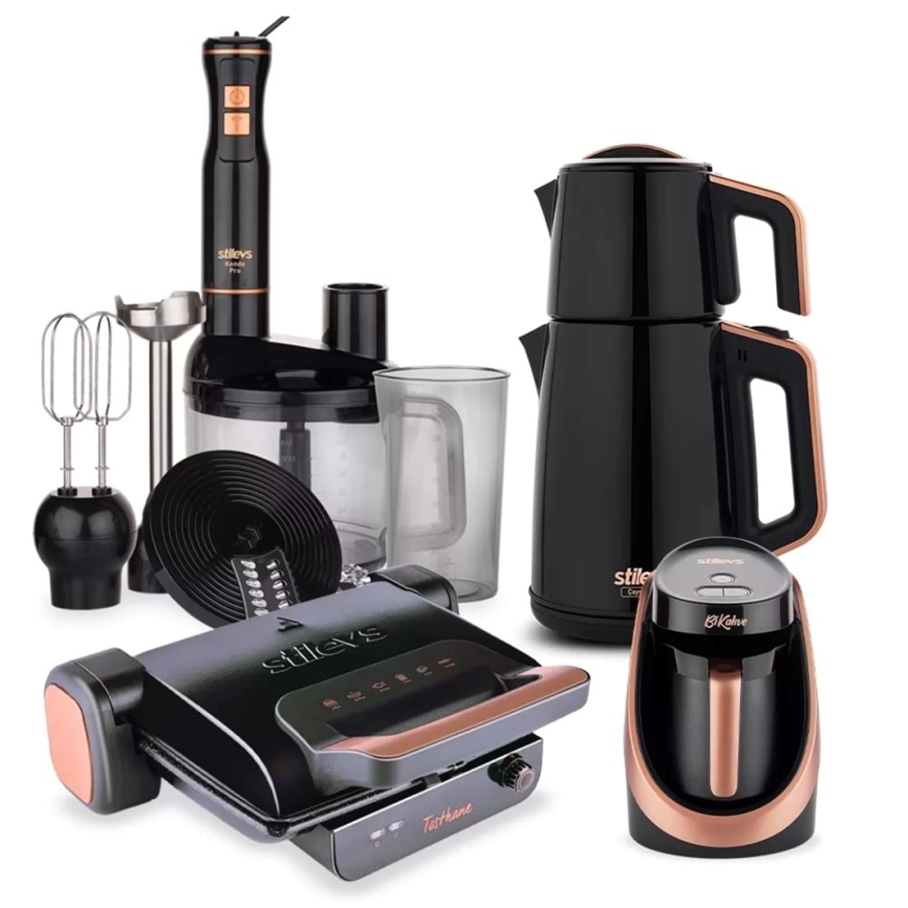 Stilevs Black Quartz Serisi 4 Lü Paket Siyah