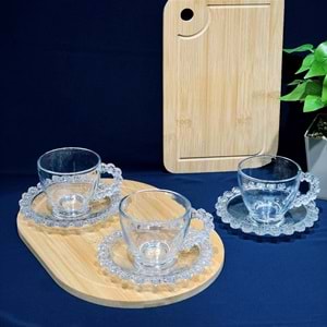 Elegant 12 Parça Kulplu Çay Seti (4 Paket)