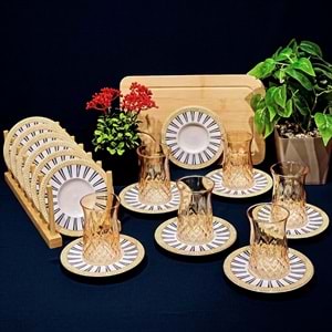 Vanes O327 12 Parça Hatır Çay Seti Oranj (6 Paket)