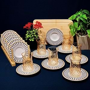 Vanes O327 12 Parça Hatır Çay Seti Oranj (6 Paket)