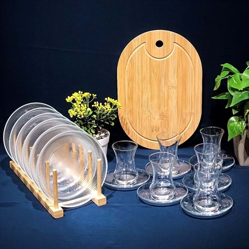 Vanes 303 18 Parça Sensu Çay Seti Şeffaf (4 Paket)