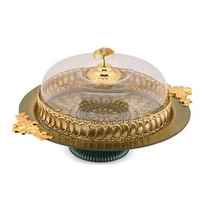 Mokka 33 Cm Kapaklı Ayaklı Kek Fanusu (6 Paket)