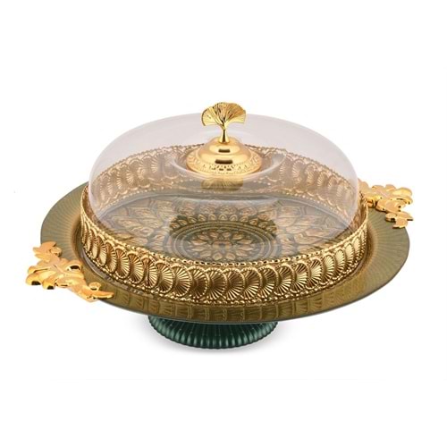 Mokka 33 Cm Kapaklı Ayaklı Kek Fanusu (6 Paket)