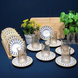 Vanes O327 12 Parça Hatır Çay Seti Füme (6 Paket)