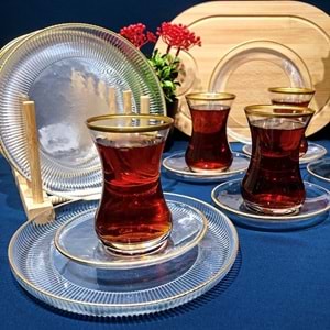 Vanes 303 18 Parça Sensu Çay Seti Yaldızlı (4 Paket)