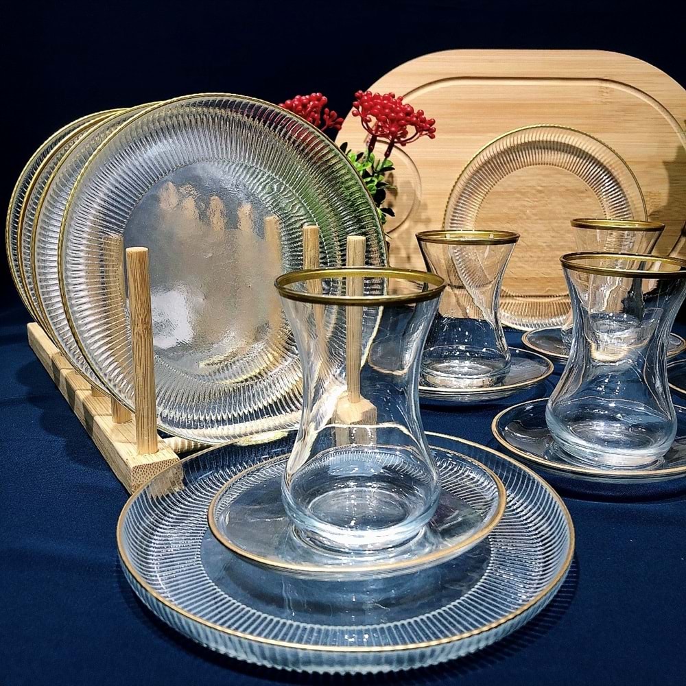 Vanes 303 18 Parça Sensu Çay Seti Yaldızlı (4 Paket)