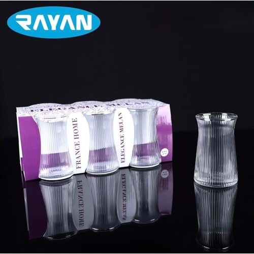 Rayan Elegance Melan Çay Bardak (12 Paket)